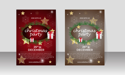 Fototapeta na wymiar New Creative Merry Christmas Flyer Design, X-mas Flyer Template, Christmas Invitation Flyer Template with Image