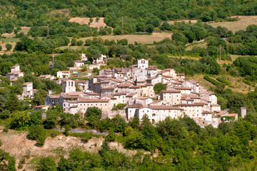 Fototapeta na wymiar View of the of Vallo di Nera, Umbria, Italy, August 3 2021 