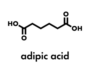 Fototapeta premium Adipic acid, nylon (polyamide) building block. Skeletal formula.