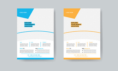 travel flyer. tour and travel flyer Template with two color