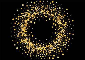 Yellow Confetti Luxury Vector  Black Background.