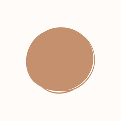 Cute doodle round badge vector in bronze