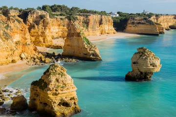 Store enrouleur occultant sans perçage Plage de Marinha, Algarve, Portugal Cliffs in the Coast of Algarve