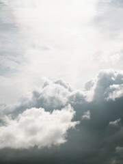 White dramatic clouds on a sunny day