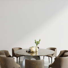 Table and chairs in the room