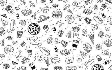 Vector of the fast food icons
