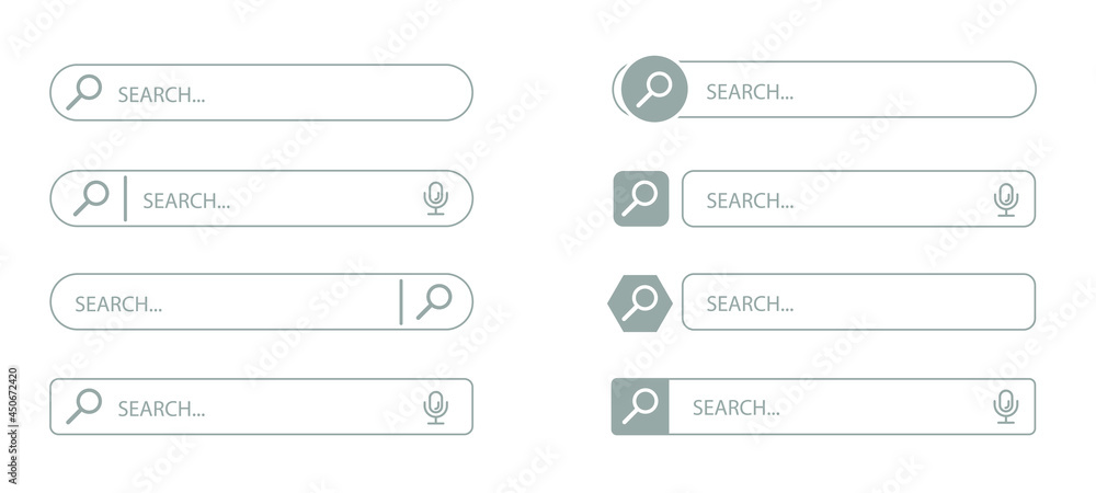 Poster web search bars set. search bar, search boxes collection.vector set computer illustration searched n