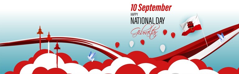 vector illustration for happy independence day Gibraltar-10 September