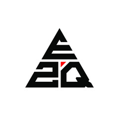 EZQ triangle letter logo design with triangle shape. EZQ triangle logo design monogram. EZQ triangle vector logo template with red color. EZQ triangular logo Simple, Elegant, and Luxurious Logo. EZQ 