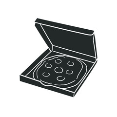 Pizza Box Icon Silhouette Illustration. Fast Food Vector Graphic Pictogram Symbol Clip Art. Doodle Sketch Black Sign.