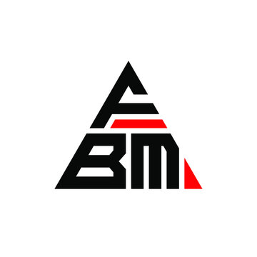 FBM triangle letter logo design with triangle shape. FBM triangle logo design monogram. FBM triangle vector logo template with red color. FBM triangular logo Simple, Elegant, and Luxurious Logo. FBM 