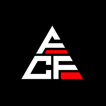 FCF triangle letter logo design with triangle shape. FCF triangle logo design monogram. FCF triangle vector logo template with red color. FCF triangular logo Simple, Elegant, and Luxurious Logo. FCF 