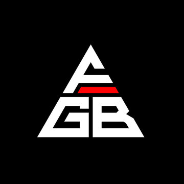 FGB triangle letter logo design with triangle shape. FGB triangle logo design monogram. FGB triangle vector logo template with red color. FGB triangular logo Simple, Elegant, and Luxurious Logo. FGB 
