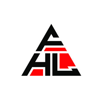 FHL triangle letter logo design with triangle shape. FHL triangle logo design monogram. FHL triangle vector logo template with red color. FHL triangular logo Simple, Elegant, and Luxurious Logo. FHL 