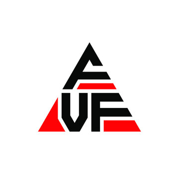 FVF triangle letter logo design with triangle shape. FVF triangle logo design monogram. FVF triangle vector logo template with red color. FVF triangular logo Simple, Elegant, and Luxurious Logo. FVF 