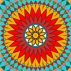 Kaleidoscope geometric colorful pattern. Abstract background. Vector illustration.
