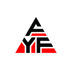 FYF triangle letter logo design with triangle shape. FYF triangle logo design monogram. FYF triangle vector logo template with red color. FYF triangular logo Simple, Elegant, and Luxurious Logo. FYF 