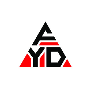FYD triangle letter logo design with triangle shape. FYD triangle logo design monogram. FYD triangle vector logo template with red color. FYD triangular logo Simple, Elegant, and Luxurious Logo. FYD 