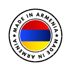 Made in Armenia text emblem badge, concept background