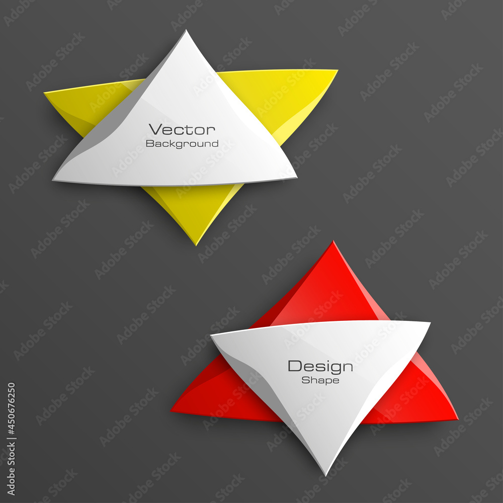 Poster abstract triangle banner set. the two triangle form advertising poster. the flat banner image. adver