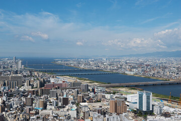 Naklejka premium 淀川のある景色