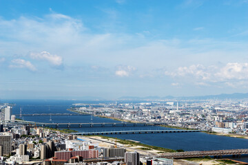 Naklejka premium 淀川のある景色