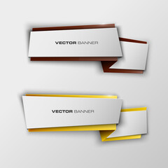 Origami Vector infographic colorful banners set. New color