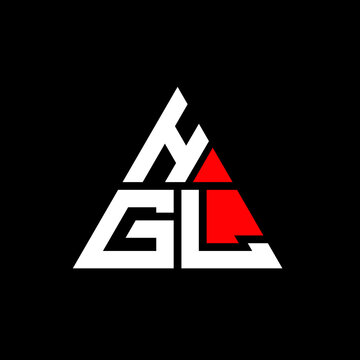 HGL triangle letter logo design with triangle shape. HGL triangle logo design monogram. HGL triangle vector logo template with red color. HGL triangular logo Simple, Elegant, and Luxurious Logo. HGL 