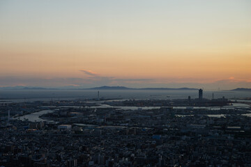 夕方の大阪の景色