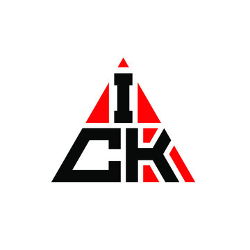 ICK triangle letter logo design with triangle shape. ICK triangle logo design monogram. ICK triangle vector logo template with red color. ICK triangular logo Simple, Elegant, and Luxurious Logo. ICK 