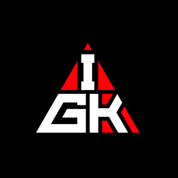 IGK triangle letter logo design with triangle shape. IGK triangle logo design monogram. IGK triangle vector logo template with red color. IGK triangular logo Simple, Elegant, and Luxurious Logo. IGK 