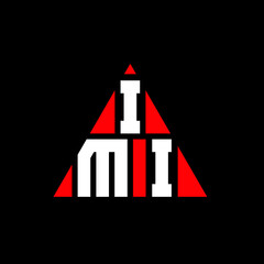 Obraz na płótnie Canvas IMI triangle letter logo design with triangle shape. IMI triangle logo design monogram. IMI triangle vector logo template with red color. IMI triangular logo Simple, Elegant, and Luxurious Logo. IMI 