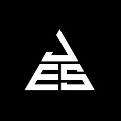 JES triangle letter logo design with triangle shape. JES triangle logo design monogram. JES triangle vector logo template with red color. JES triangular logo Simple, Elegant, and Luxurious Logo. JES 