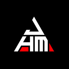 JHM triangle letter logo design with triangle shape. JHM triangle logo design monogram. JHM triangle vector logo template with red color. JHM triangular logo Simple, Elegant, and Luxurious Logo. JHM 