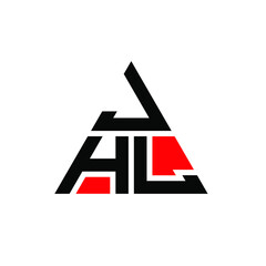 JHL triangle letter logo design with triangle shape. JHL triangle logo design monogram. JHL triangle vector logo template with red color. JHL triangular logo Simple, Elegant, and Luxurious Logo. JHL 