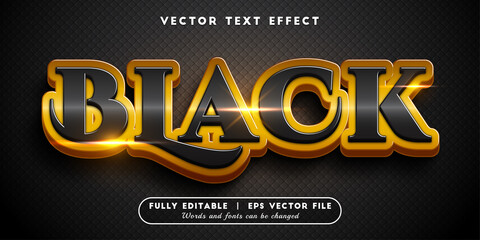 Text effects 3d black gold, editable text style