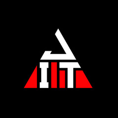 JIT triangle letter logo design with triangle shape. JIT triangle logo design monogram. JIT triangle vector logo template with red color. JIT triangular logo Simple, Elegant, and Luxurious Logo. JIT 