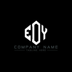 EDY letter logo design with polygon shape. EDY polygon logo monogram. EDY cube logo design. EDY hexagon vector logo template white and black colors. EDY monogram, EDY business and real estate logo. 