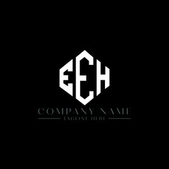 EEH letter logo design with polygon shape. EEH polygon logo monogram. EEH cube logo design. EEH hexagon vector logo template white and black colors. EEH monogram, EEH business and real estate logo. 