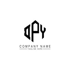 DPY letter logo design with polygon shape. DPY polygon logo monogram. DPY cube logo design. DPY hexagon vector logo template white and black colors. DPY monogram, DPY business and real estate logo. 