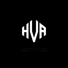 HVA letter logo design with polygon shape. HVA polygon logo monogram. HVA cube logo design. HVA hexagon vector logo template white and black colors. HVA monogram, HVA business and real estate logo. 