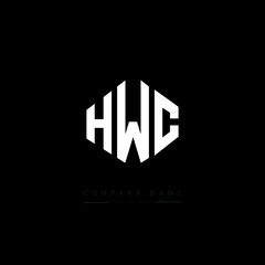 HWC letter logo design with polygon shape. HWC polygon logo monogram. HWC cube logo design. HWC hexagon vector logo template white and black colors. HWC monogram, HWC business and real estate logo. 