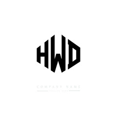 HWD letter logo design with polygon shape. HWD polygon logo monogram. HWD cube logo design. HWD hexagon vector logo template white and black colors. HWD monogram, HWD business and real estate logo. 