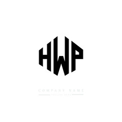 HWP letter logo design with polygon shape. HWP polygon logo monogram. HWP cube logo design. HWP hexagon vector logo template white and black colors. HWP monogram, HWP business and real estate logo. 