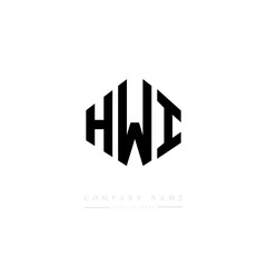 HWI letter logo design with polygon shape. HWI polygon logo monogram. HWI cube logo design. HWI hexagon vector logo template white and black colors. HWI monogram, HWI business and real estate logo. 