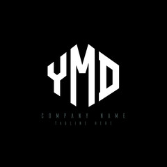 Fototapeta premium YMD letter logo design with polygon shape. YMD polygon logo monogram. YMD cube logo design. YMD hexagon vector logo template white and black colors. YMD monogram, YMD business and real estate logo. 