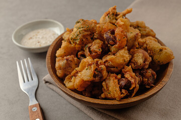 Seasoned and fried chicken gizzard Fried chicken gizzard