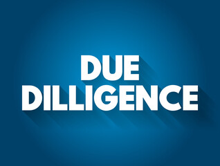 Due dilligence text quote, business concept background
