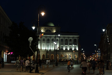 Fototapeta na wymiar Warsaw city center by night