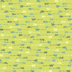 Simple boho arrows vector seamless ornament. Ethnic apache design. Indigenous indian motif. Hand